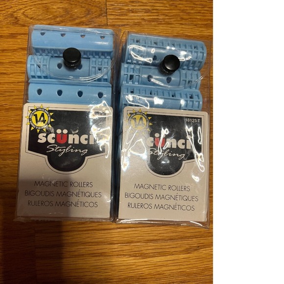 2 Scunci Styling Magnetic Hair Rollers 14 Pack Blue Curlers New in Package 1999 - Picture 1 of 4